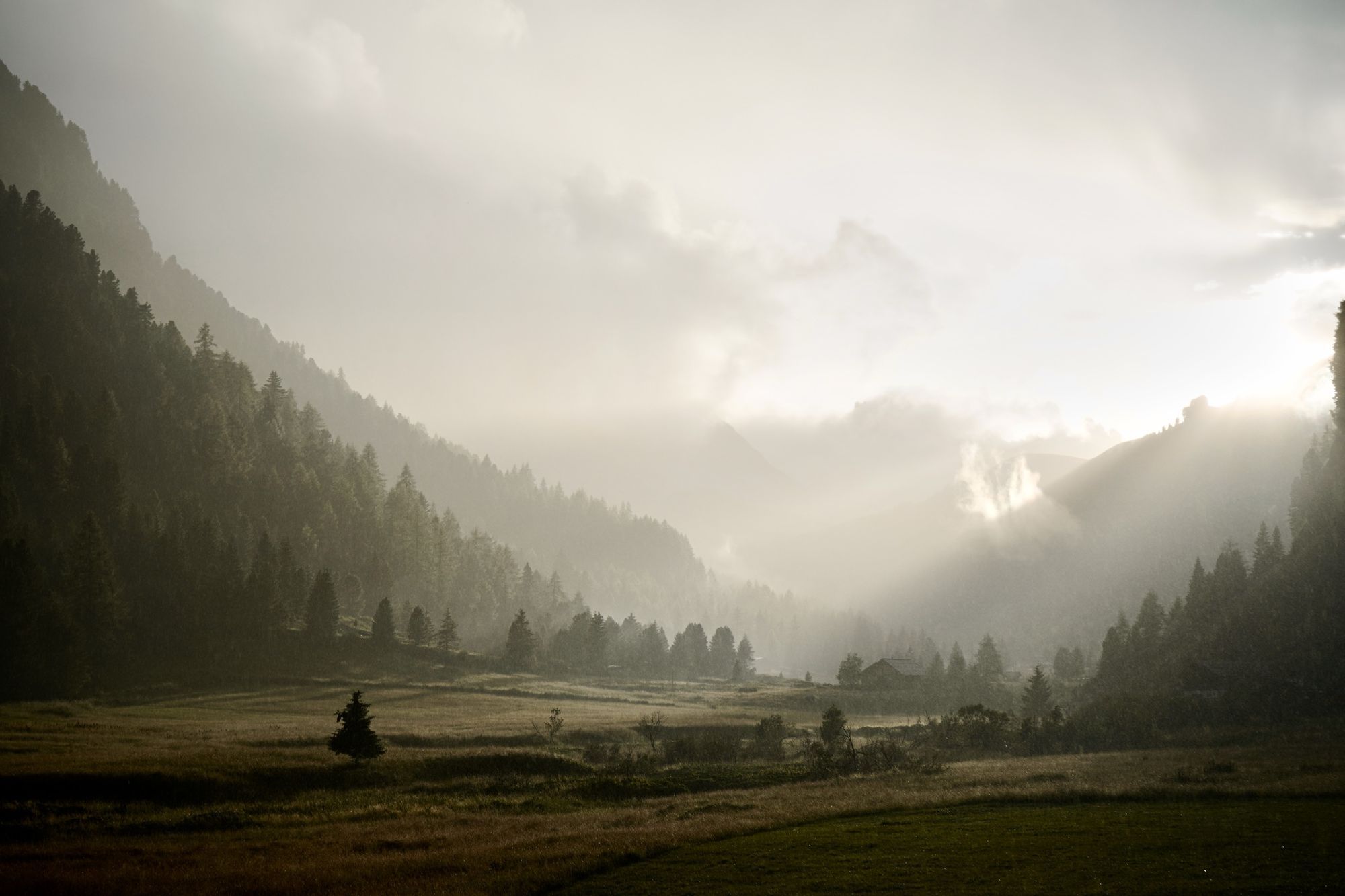 Valle nella nebbia, Val di Fassa